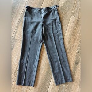 Talbots wool blend women's  gray lined dress pants, side zip and buckle size 10